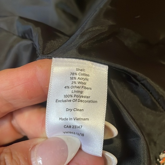 Talbots Grosgrain-Trim Tweed Jacket Blazer Women’s 16W Multicolored Classy - Picture 9 of 15